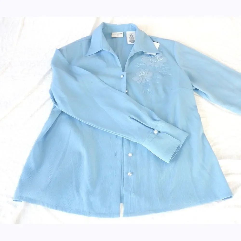 Soft blue floral shirt Wardrobe Builder